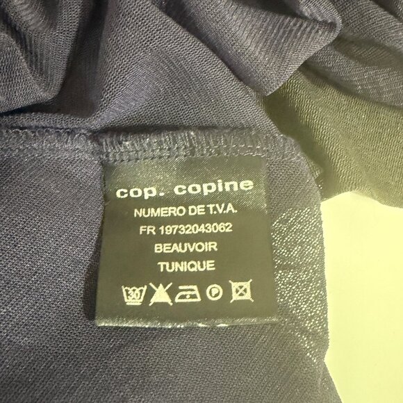 Cop Copine Womens Sheer Tunic Dress Ruffle Detail Navy Gray Taille 3 - Picture 5 of 7